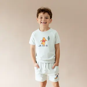 Short Sleeve Jogger Set in Winnie the Pooh on Dew