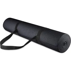 All Purpose 1/4-Inch High Density Anti-Tear Exercise Yoga Mat with Carrying Strap, Multiple Colors