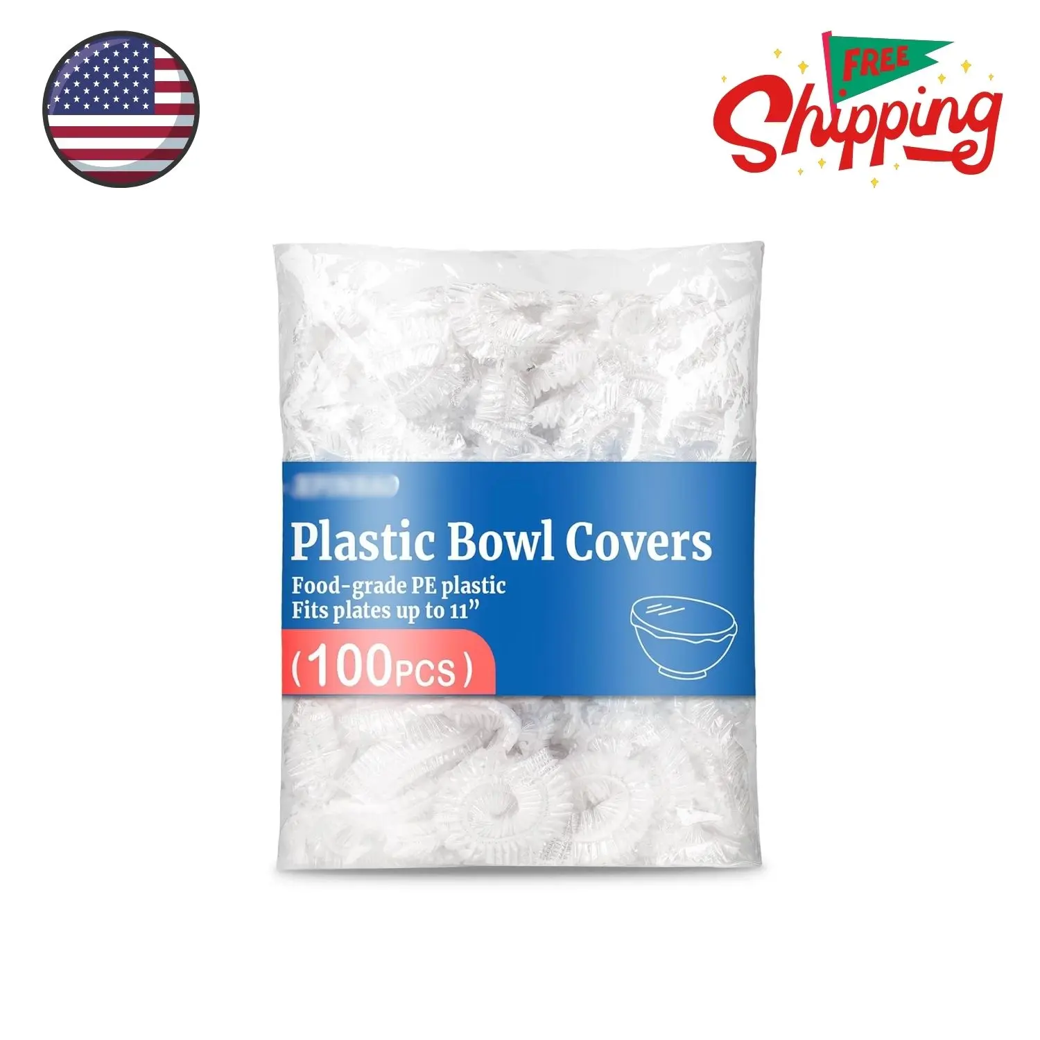 100pcs Plastic Bowl Covers, Shower Caps for Sourdough Bread Proofing, Up to 11"