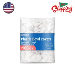 100pcs Plastic Bowl Covers, Shower Caps for Sourdough Bread Proofing, Up to 11"