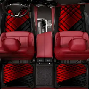 4pcs Fashionable Car Floor Mats, Thickened Print Design, Non-Slip Base, Fits Most Cars, Tesla, Suvs, Elegant Interior Decor, Perfect Gift