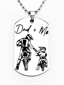 Motorcycle Rider & Letter Pattern Pendant Necklace, Stainless Steel Jewelry for Party, Daily Clothing Decor, Trendy All-match & Exquisite Jewelry for Birthday Gift, Letters Necklace, Initial Letter Necklace