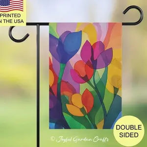 Colorful Tulip Garden Flag, Floral Flag, Vibrant Spring Summer Decor