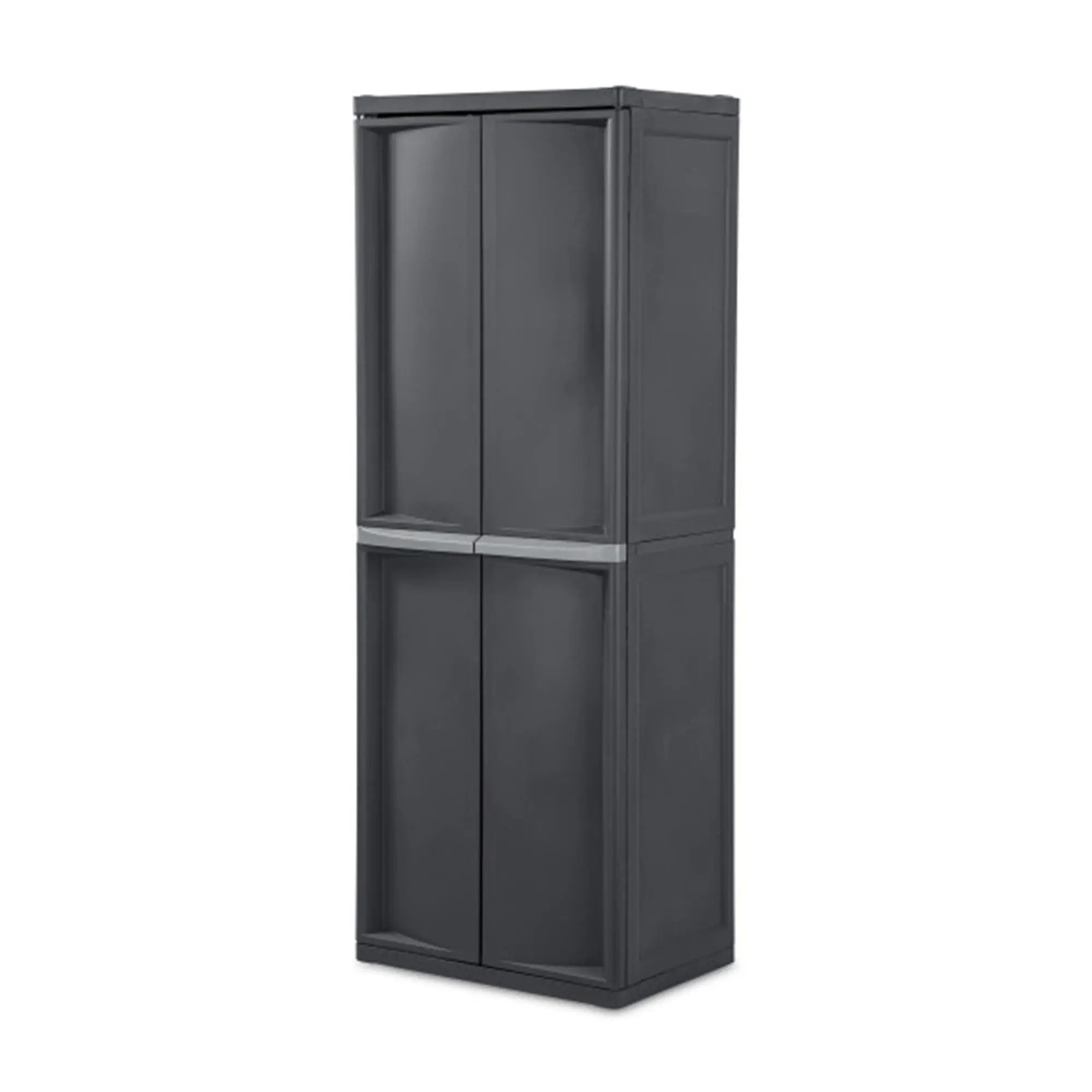 Sterilite Adjustable 4-Shelf Storage Cabinet With Doors, Gray | 01423V01 Sterilite Adjustable 4-Shelf Storage Cabinet With Doors, Gray | 01423V01