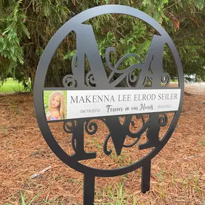 Custom Photo Memorial Sign – Weatherproof Aluminum Outdoor Grave & Garden Tribute Plaque