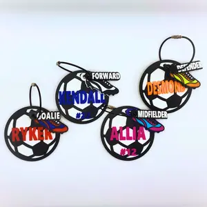 Soccer Bag Tags - Personalized Name Tag - Custom Bag Tag - Team Gear Identifier - Soccer Backpack Tag - Sports Team Gift Soccer Ball Bag Tag
