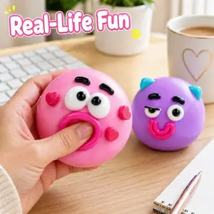 NEW Smushers Squishy, Curiosities Dog Face Swap Squishy Toy, Soft Moldable Slow Rise Sensory Fidget, Anxiety Stress Relief Fun Desk Accessory for Adults Daily Relaxation butter