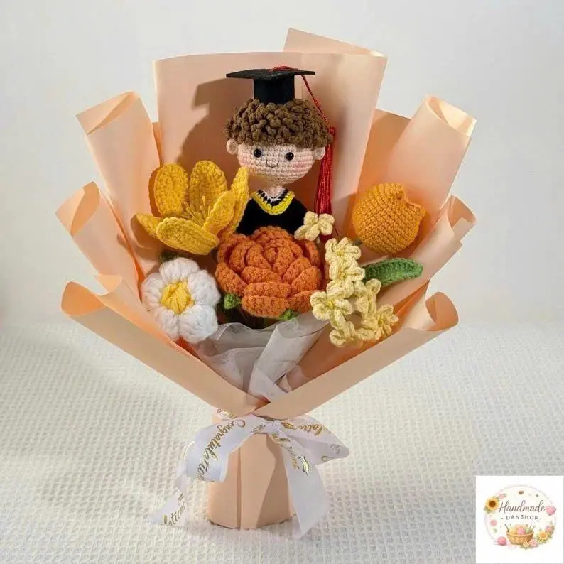 Class of 2026 Graduation Flower Bouquet Gift for Her, Handmade Congrats Grad Flowers, Cute Graduation Ceremony Present