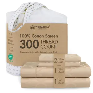 Threadmill Cotton Sheet Set 100% Cotton Sheets - 300 Thread Count