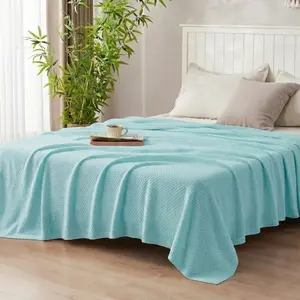 Bamboo Viscose Cooling Knit Blanket – Soft, Breathable & Lightweight, Keeps Shape with Gentle Stretch – Cool-to-Touch Bed Throw for All Seasons – Perfect for Bedroom, Sofa Naps & Travel Camping