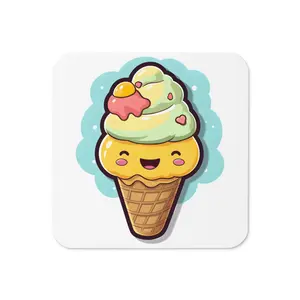 Cork-Back Ice Cream Coaster, Water Proof,  Cover