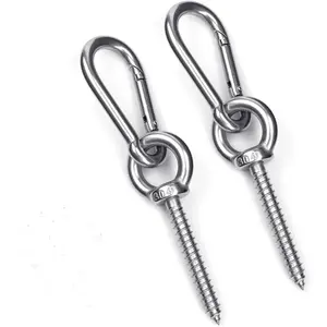 Heavy Duty Hammock Hanging Kit, 1400 LBS Load Capacity, Stainless Steel Heavy Duty Carabiner Hooks Set for Hammock Yoga Swing Chair, Fit for Indoor Outdoor Wall Trees Porch