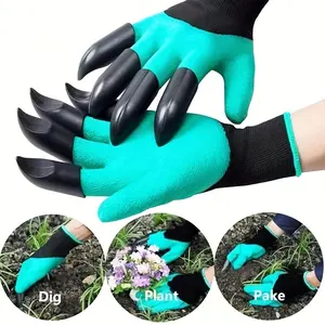 A pair of high-quality claw gardening gloves for digging and planting - anti-puncture latex gardening gloves, lead-free and alcohol-free, hand-washable outdoor protective gear for flower and vegetable gardening