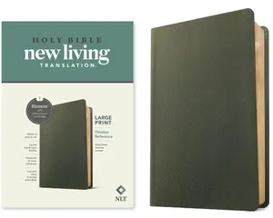 NLT Large Print Thinline Reference Bible, Filament Enabled (Genuine Leather, Olive Green, Red Letter) -- New Living Translation - Bible
