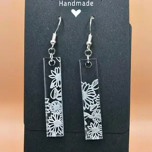 21) Clear Rectangle Sunflower Earrings!