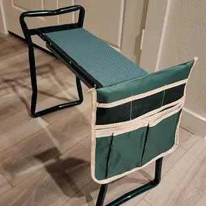 Garden Kneeler and Seat Multifunctional Folding Gardening Stool, 6.3 Inch Wide Kneeling Pad, Includes 1 Tool Bag, Standard Design, Gift for Women Men