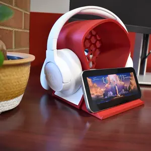 DeskDock Pro - All-in-One Desk Organizer with Headphone Holder Controller Stand Phone Dock Storage Shelf Drawer Modern Design for Gaming Creators Professionals