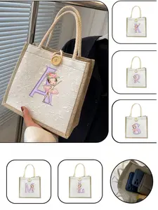 Women's Handbag Adorned with a Letter Pattern. A Women's Tote Bag, A Gift for Sisters and Friends, A Lightweight Shopping Bag Suitable for Bridesmaids, Teachers, Birthdays, Weddings, Everyday Use, And Also a Valentine's Day Gift.