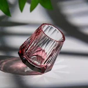 50ml Grade A Lead-Free Crystal Glasses | 6 Macaron Colors Optional | 10-Faceted Vintage Cups with Thick Wall & Comfort Grip | Multipurpose Drinkware for Wine, Water & Tea | Ideal Home Kitchen Barware & Anniversary Gifts