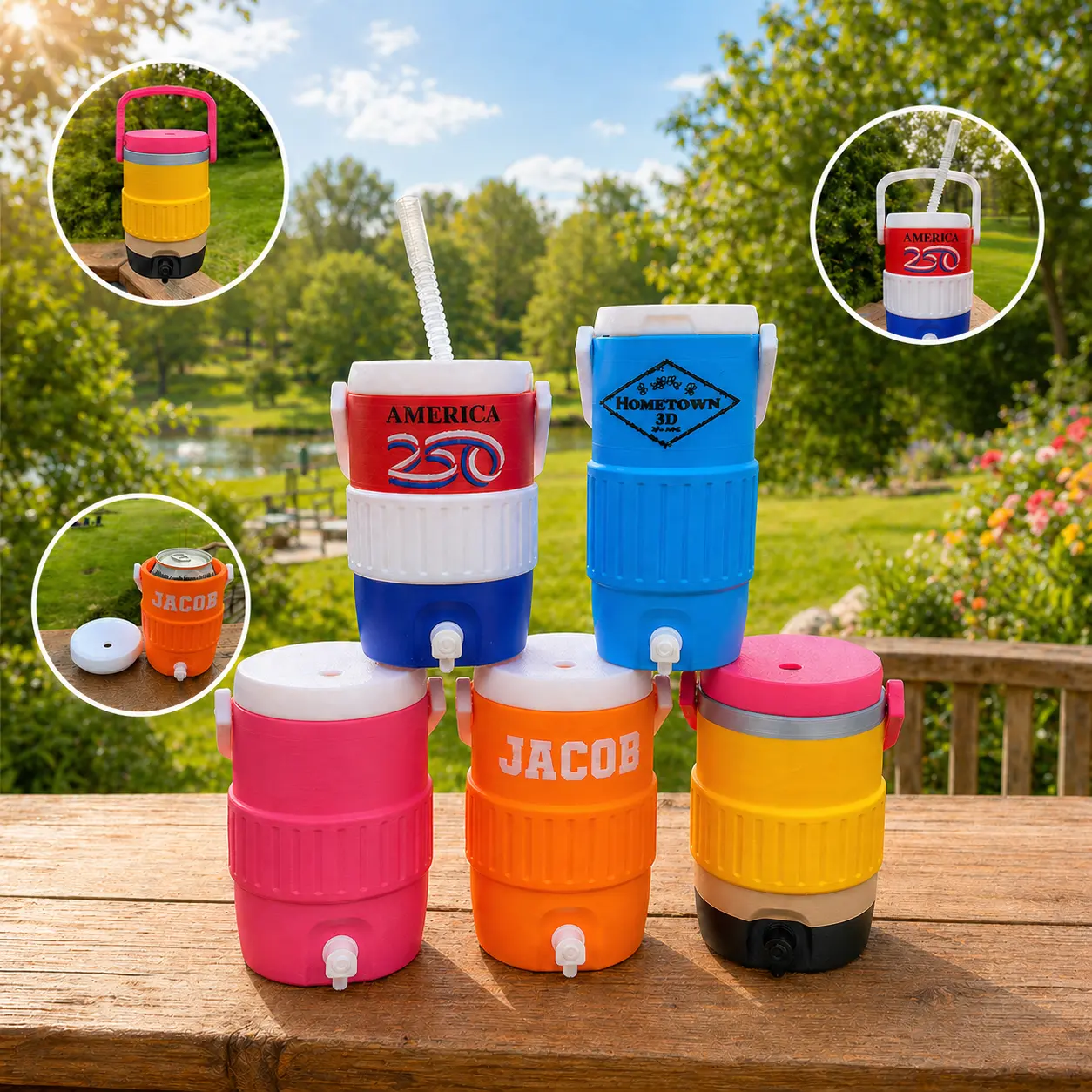 Personalized Customizable Can Cooler with Handle | Custom Name Drink Holder | Baseball Mom Gift | Tailgate Drink Cooler | Kids Drink Holder