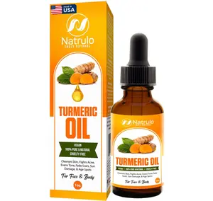 Turmeric Serum for Face & Body - All Natural Turmeric Skin Brightening Oil for Dark Spots - Cleanses Skin, Fights Acne, Evens Tone, Heals Scars - Pure Handcrafted Turmeric Oil Skincare Made in the USA