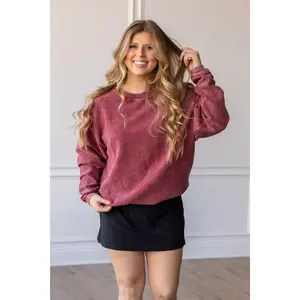 MAROON - ESSENTIAL CORDED CREW