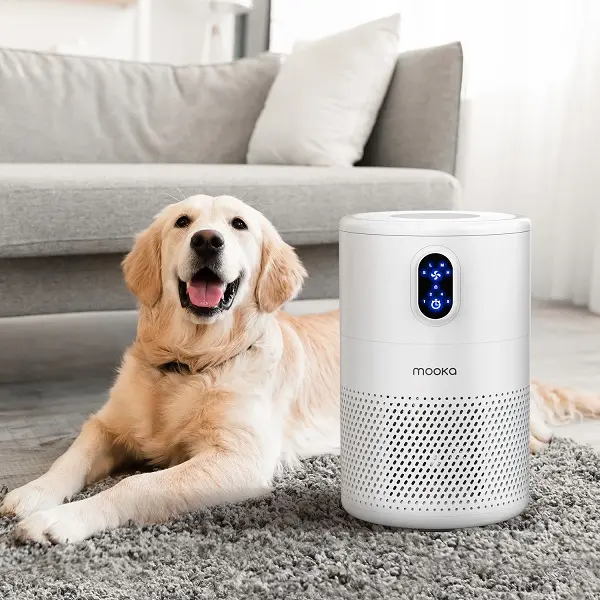MOOKA Air Purifiers for Home Large Room up to 1076ft², H13 True HEPA Air Filter Cleaner, Odor Eliminator, Remove Smoke Dust Pollen Pet Dander, Night Light