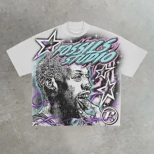 Sopula Vintage Basketball Legend Graphic 100% Cotton White Short Sleeve T-Shir