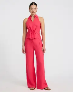 Express Summer-Blend Linen High Waisted Relaxed Trouser