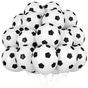 12-Inch Football Theme Balloon, and Soccer Party Decoration, Durable Latex Balloon for Birthday, Sports Events, Summer Activities