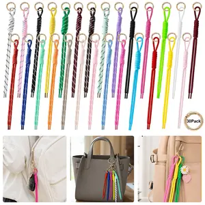 27Pcs DIY Paracord Keychain Comes with 30 Pcs Metal Rings Paracord Rope Keychain Braided Cord Rope Bag Charm for Purse Handbag Decoration Accessories - Home Improvement.