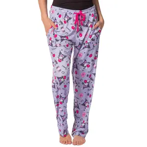 Kuromi Women's Punk Rabbit Allover Print Design Adult Lounge Pajama Pants For Men And Women