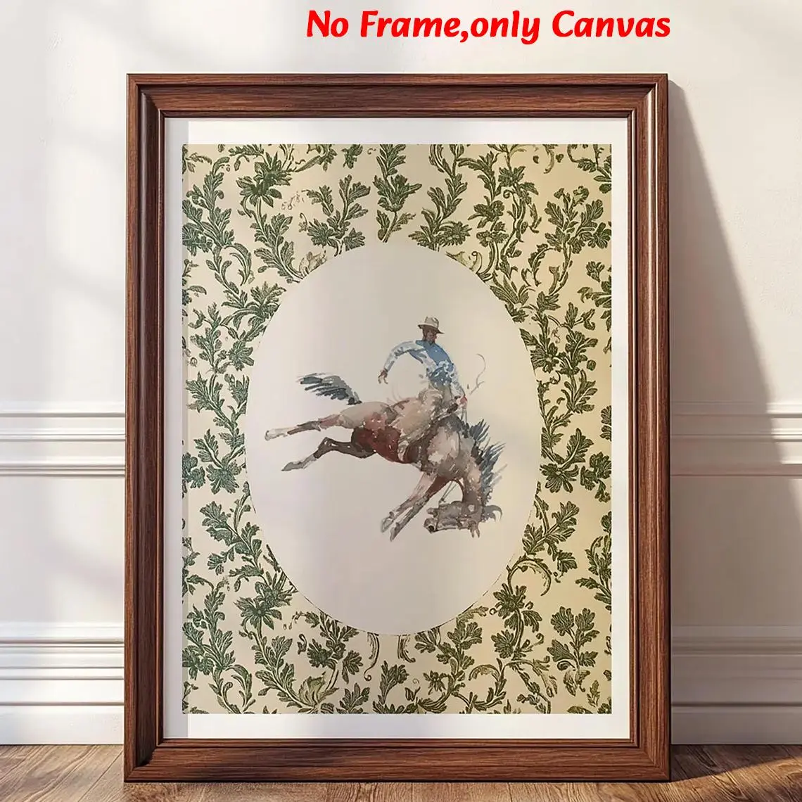 1 pc, wall art, Art Work For Wall Decor, vintage poster, man on horseback art print, Artwork, greenery canvas print by nancy meyers, Art Canvas Prints, home decor, housewarming gift, unframed, Decoration