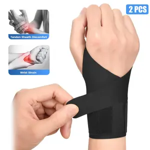 2 Pcs Ultra Thin Wrist Brace for Carpal Tunnel Relief, Arthritis & Tendonitis Support, Thumb Stabilizer, Compression Strap for Fitness, Pain Alleviation & Joint Support (2, Black)