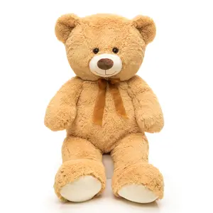 Giant Teddy Bear Stuffed Animal 4 Ft,52'' Big Brown Teddy Bear for Girlfriend Boyfriend Wife Mom Fiancée Valentine's Gift,Large Stuffed Bear Plush for Christmas Birthday Baby Shower,Brown