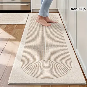 1pc/2pcs Kitchen Mat and Mat Set Non Slip Washable, Kitchen Mats for Floor, Simple Geometric Kitchen Runner Mat Kitchen Mat Set of 2 for Kitchen, Front of Sink, Laundry Room, Hallway Home Decoration