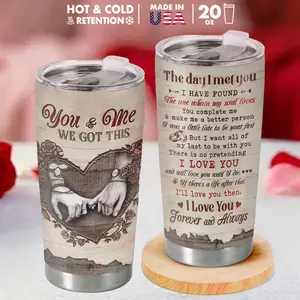 Gift For Lover Tumbler 20oz - Made In USA - Valentines gift for her, Water Bottle Vintage Anniversary Gift, Romantic Travel Cup For Couple, Coffee Steel Double-Wall Vacuum Insulation Cup