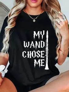 100% Cotton Funny Clarinet Shirt For Clarinet Players - My Wand Chose Me T-Shirt