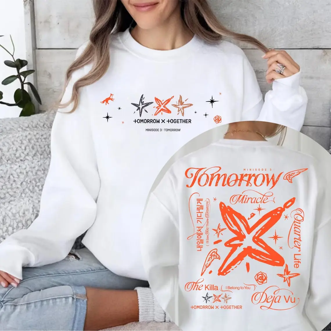 TXT Tomorrow Album Tracklist Hoodie, Tomorrow X Together Minisode 3 Shirt, Miracle Shirt, TXT Tour Shirt, Kpop Txt Merch Yeonjun, Soobin (2 sides) 180624VACL-23