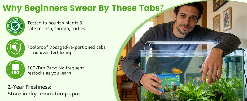 Root Tabs Freshwater Aquarium Plant Fertilizer, Slow-Release 100 Tabs 1g/Tab, Safe for Fish and Shrimp, for Planted Aquarium Substrate
