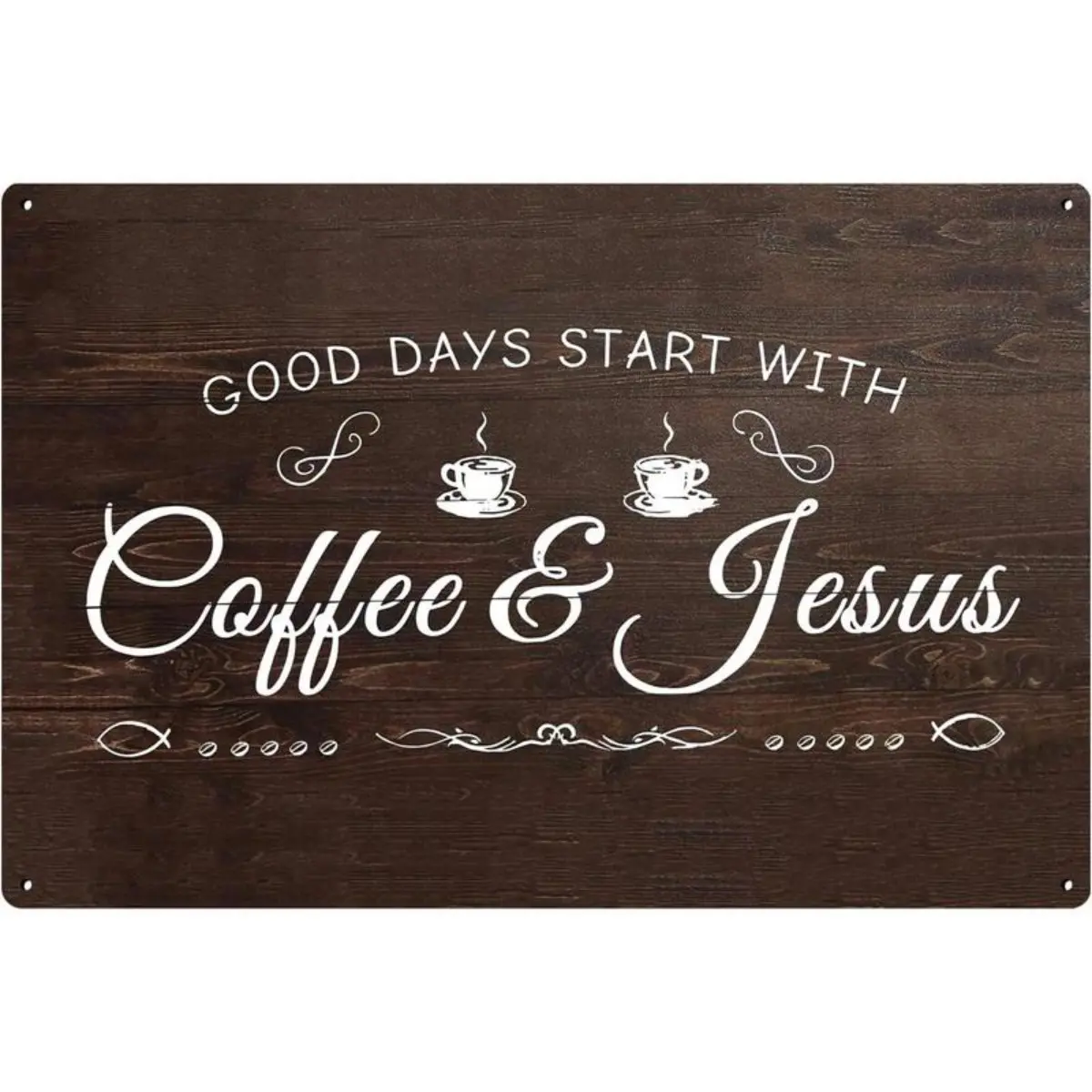 Vintage Coffee and Jesus Aluminum Signs, Coffee Bar Sign, Coffee Signs for Coffee Station Car Kitchen, Coffee Bar Signs for Wall, Coffee Wall Decor, Coffee Bar Wall Decor, coffee wall decor Decorative Sign
