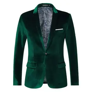 2025 Men's Slim Suit Jacket - Gold Velvet Green Corduroy Wool Couples Prom Business Menswear(Sheets)