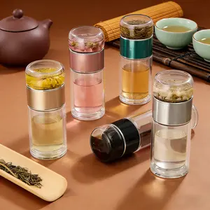 Heat-Resistant Glass Tea Water Separating Cup, Dual-Layer Thick Design, Anti-Slip Handle, Perfect Gift for Christmas, Father’s Day, Mother’s Day