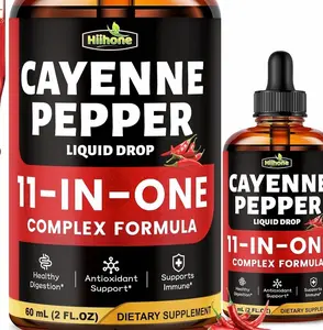 (2 Packs) 11-in-1 Cayenne Pepper Drops - Herbal Supplement with Hawthorn, Beet Root & Cinnamom - Supports Healthy Digestion & Immune - 4 FL Oz