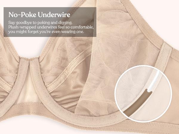 HSIA Pearl Shimmer Plus Size Up to J/K/L Cup Unlined Scalloped Embroidery Full Coverage Comfort Underwire Non-Padded Minimizer Bra for Big Busted Women HSIA Pearl Shimmer Plus Size Up to J/K/L Cup Unlined Scalloped Embroidery Full Coverage Comfort Underwire Non-Padded Minimizer Bra for Big Busted Women