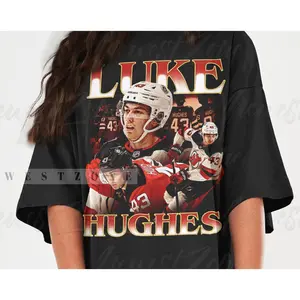 Luke Hughes Shirt Ice Hockey American Professional Hockey Championship Sport Vintage Botleg 90S Sweatshirt Graphic Tee Gift Fans NZ24026