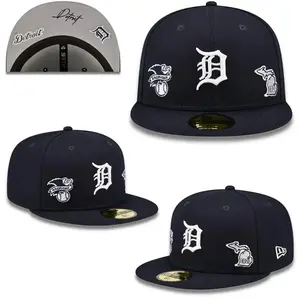 New Era 59FIFTY Fitted MLB Baseball Cap Featuring NY Yankees & LA Dodgers Royal Blue Edition with White Logo and World Series Patch Flat Brim Baseball Hat MLB Streetwear Cap for Men Women