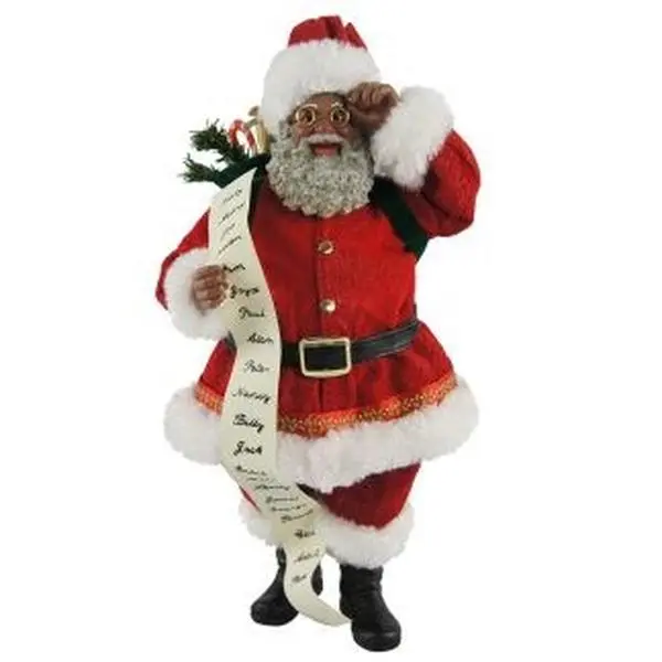 10″ Black Traditional Santa with List 10″ Black Traditional Santa with List