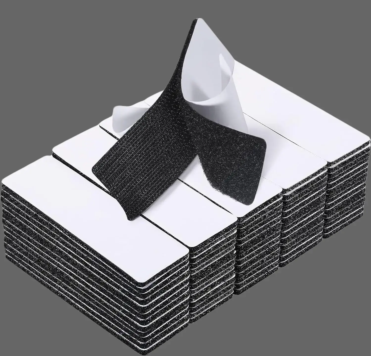 58 Sets - 1x4 inch Square Hook and Loop Tapes, Fabrics Nylon, Black | Hook and Loop Strips with Adhesive, Self Sticky Double Sided Heavy Duty Strips for Home Office School and Crafting