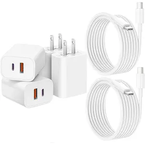 2 Pack i Phone 17 16 15 14 USB C Charger Block,  20W Dual Port QC + PD 3.0 Power Adapter Wall Charger, Double Fast Plug Charging Brick for i Phone 17/17 Pro/16/15/14/X,2-Pack 40W Dual Port USB C Fast Wall Charger Blockwith6FTTypeCportablechargerCellphone